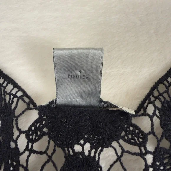 Alberto Makali Black Floral Crochet Tank Top Cotton Womens Small - Picture 4 of 7